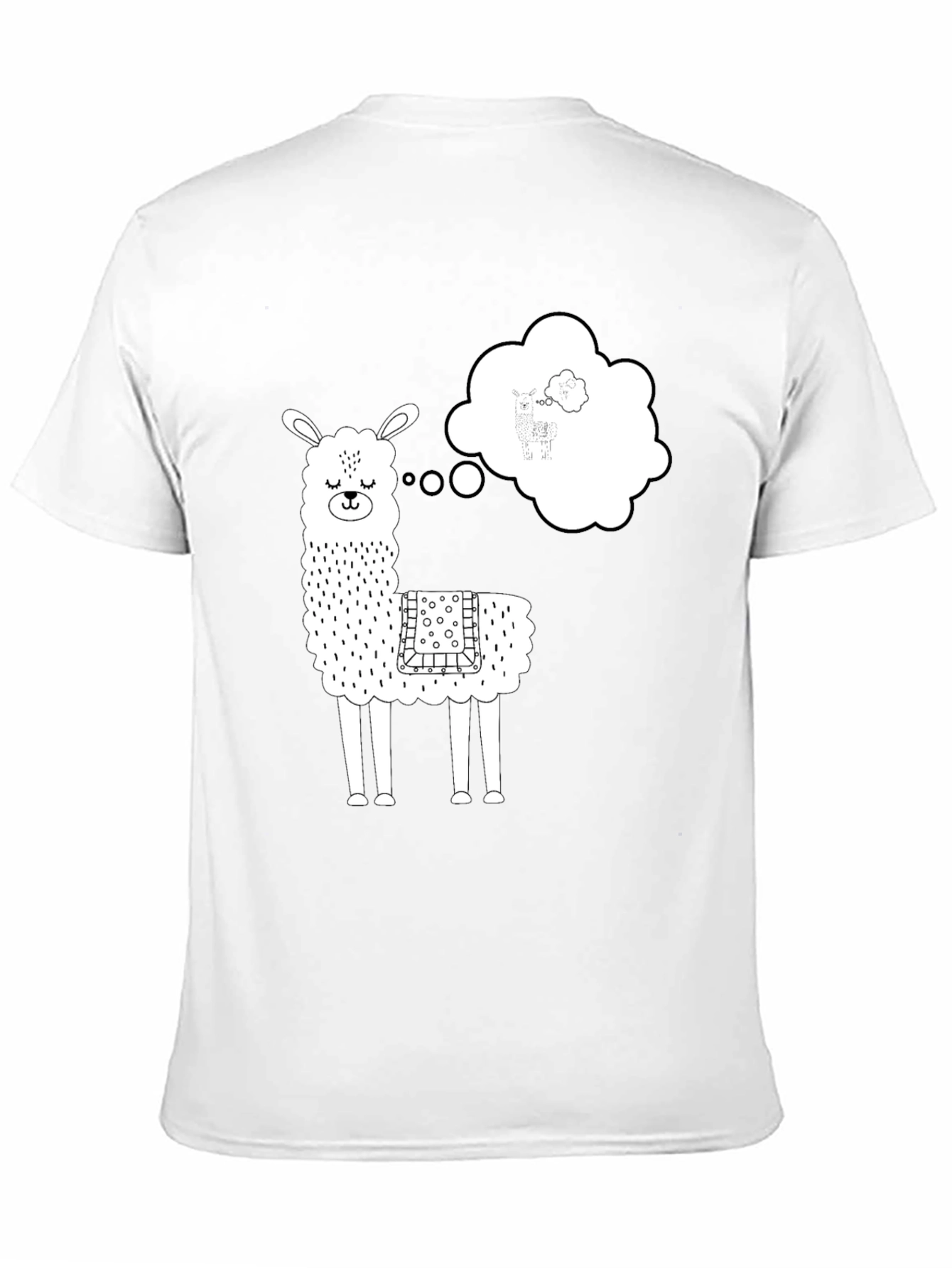 Llama Dreamer Graphic Tee - Black Cotton T-Shirt