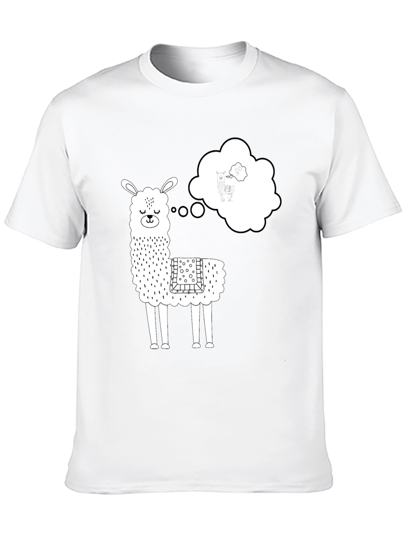 Llama Dreamer Graphic Tee - Black Cotton T-Shirt