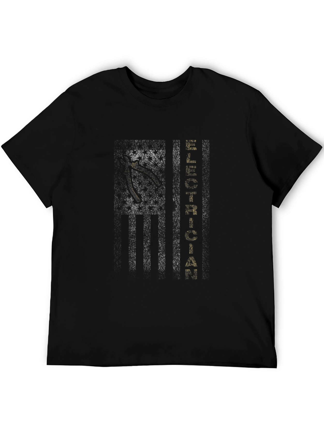 Electrician Flag Graphic T-Shirt - Black