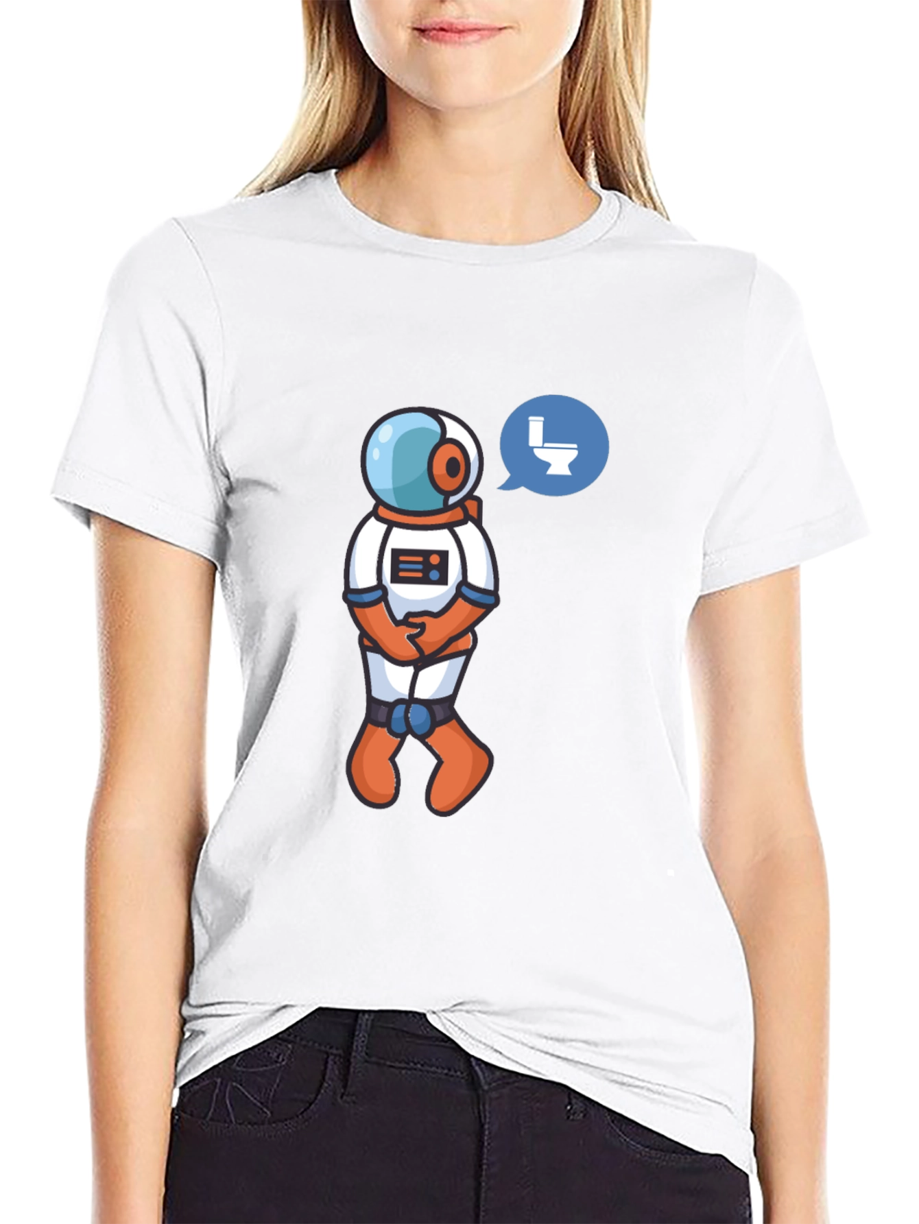 Astronaut Toilet Humor T-Shirt - Black