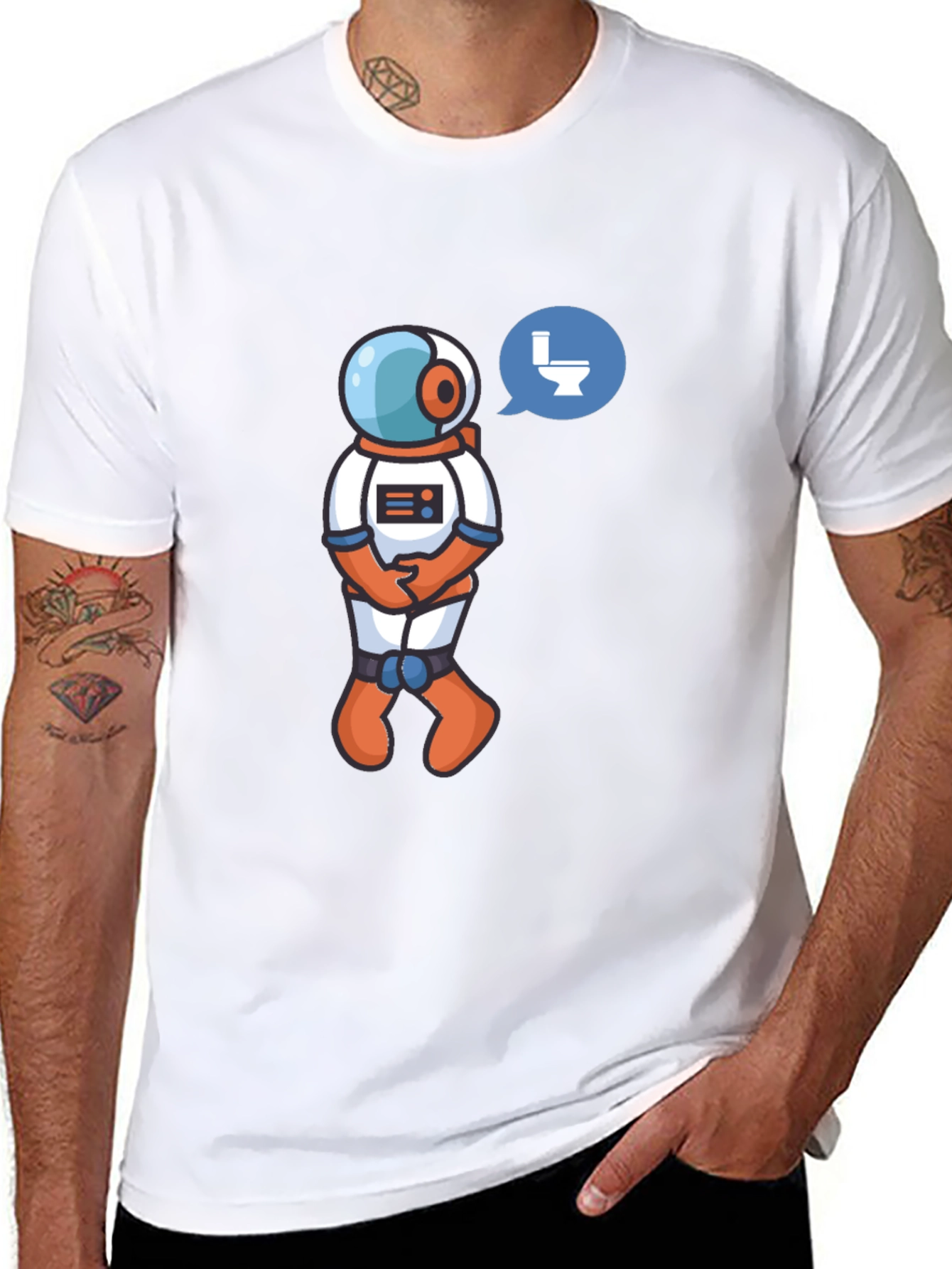 Astronaut Toilet Humor T-Shirt - Black