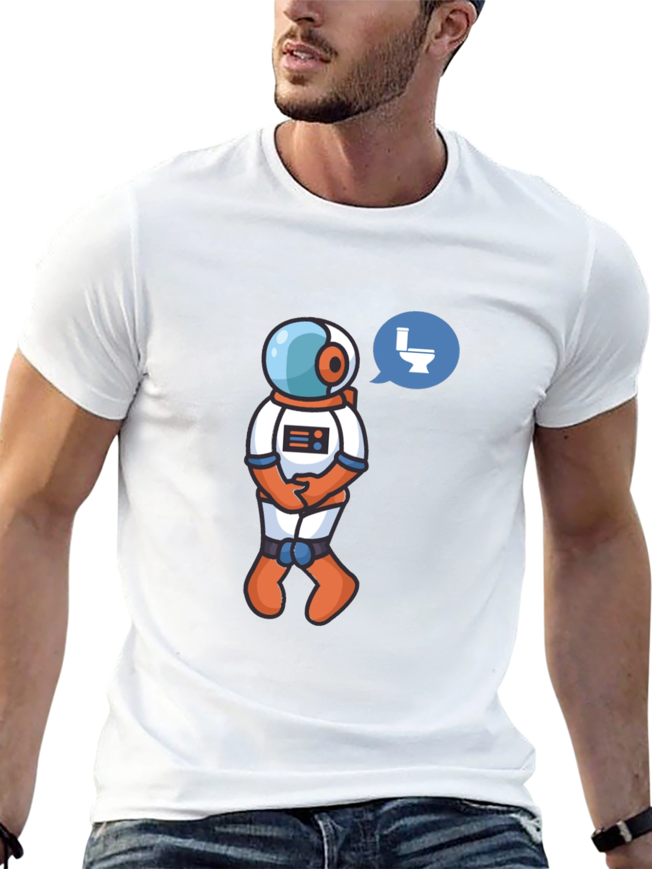 Astronaut Toilet Humor T-Shirt - Black