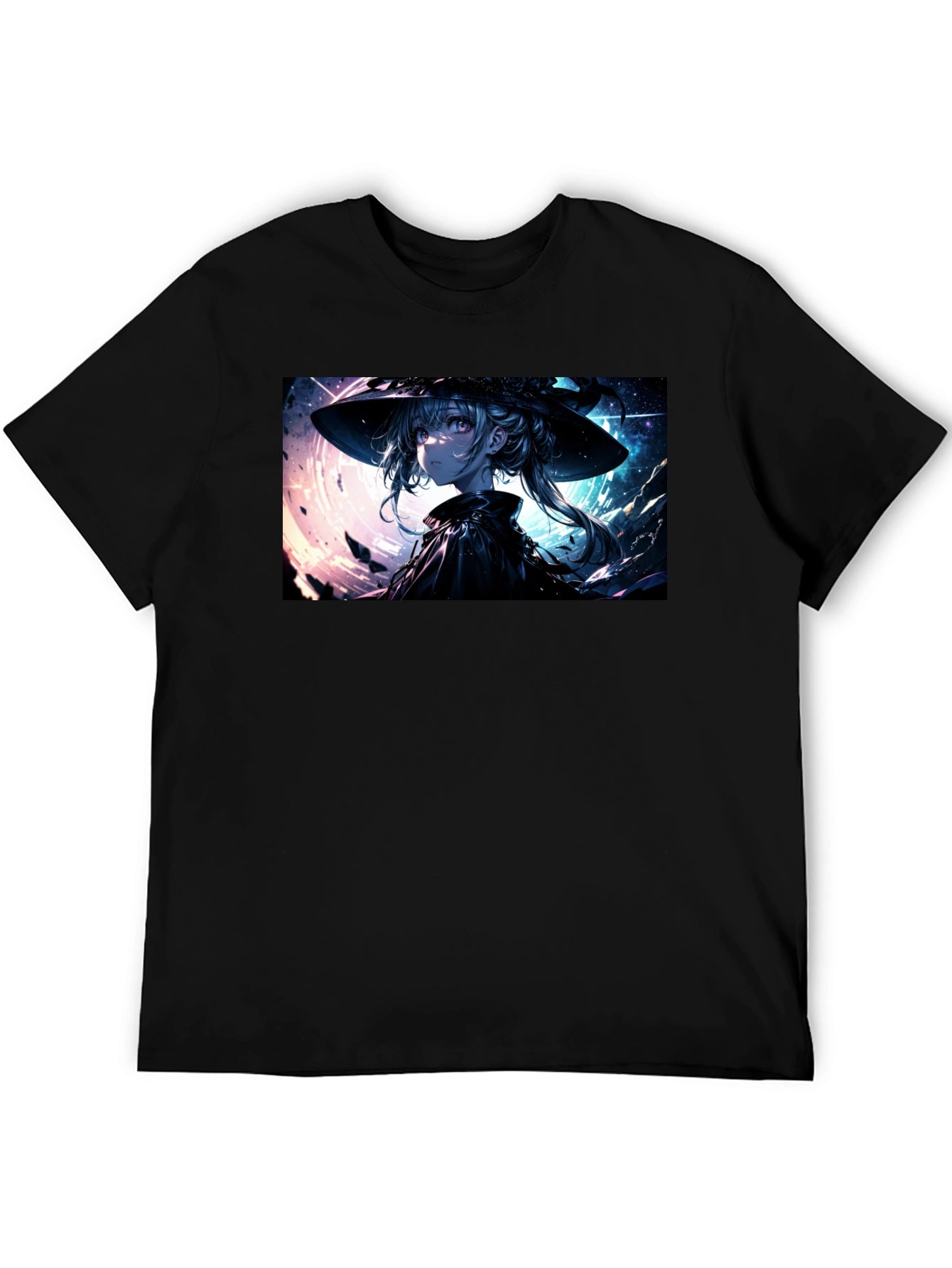 Anime Witch Graphic Black T-Shirt
