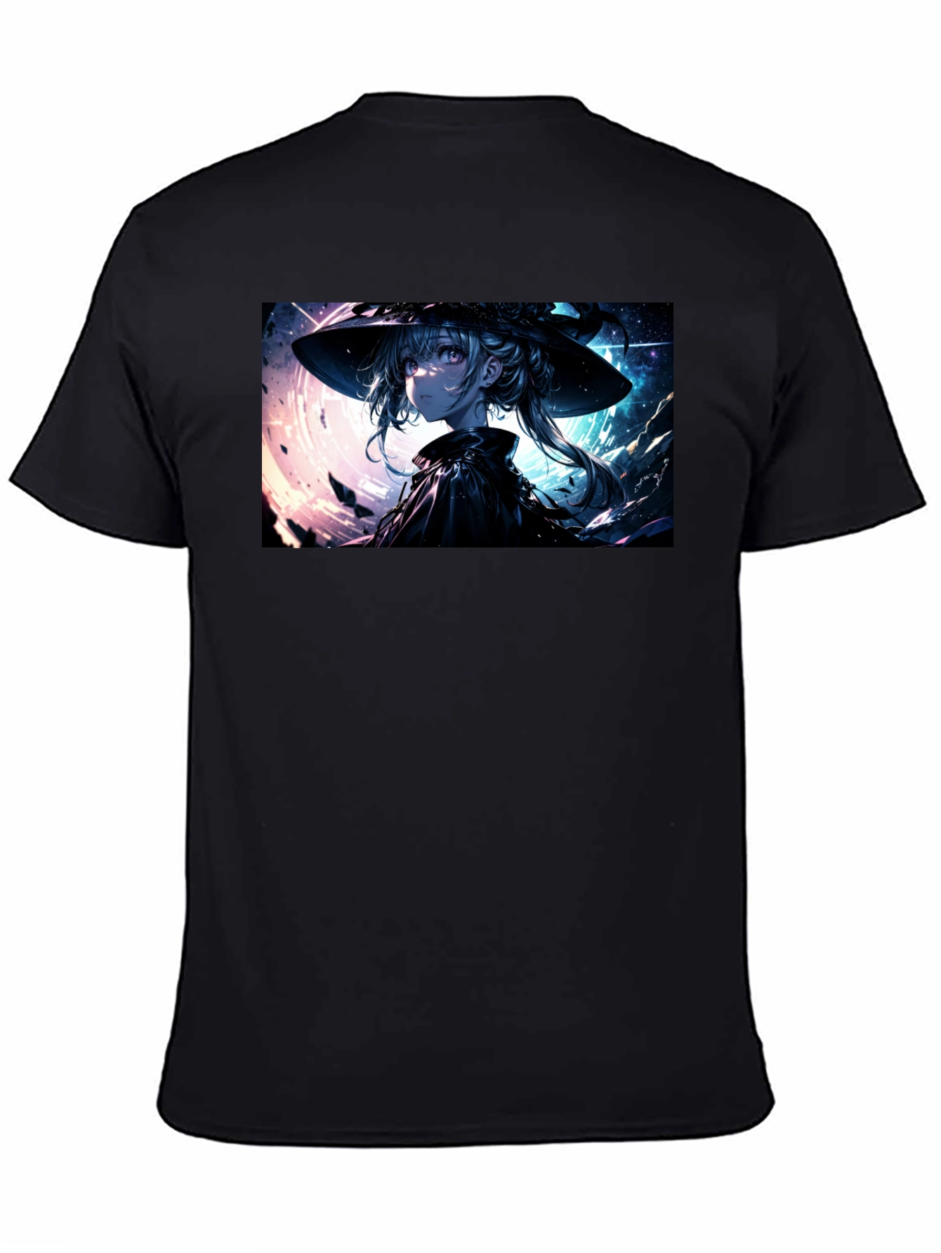Anime Witch Graphic Black T-Shirt