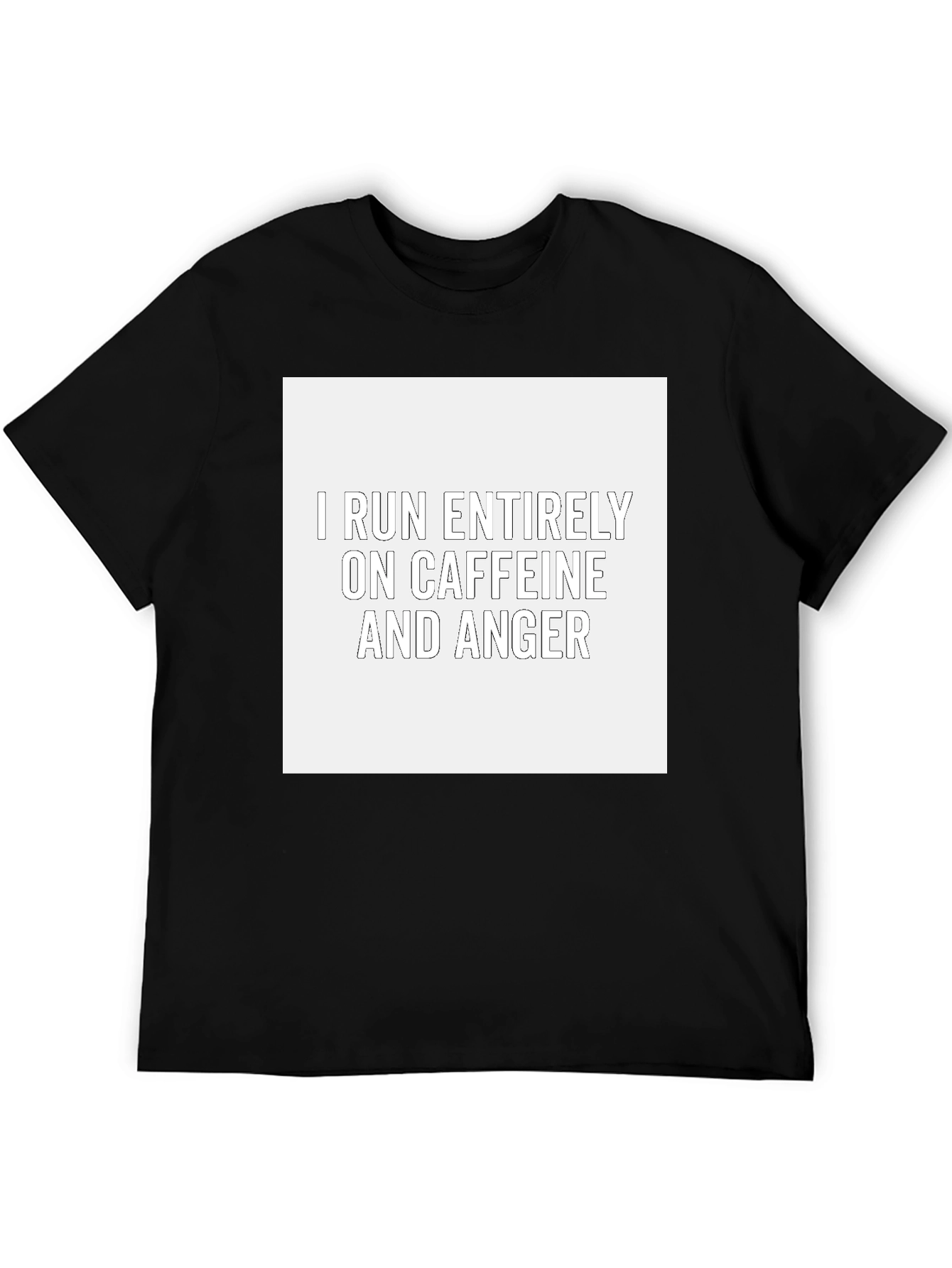 Caffeine and Anger T-Shirt - Black Crew Neck Tee