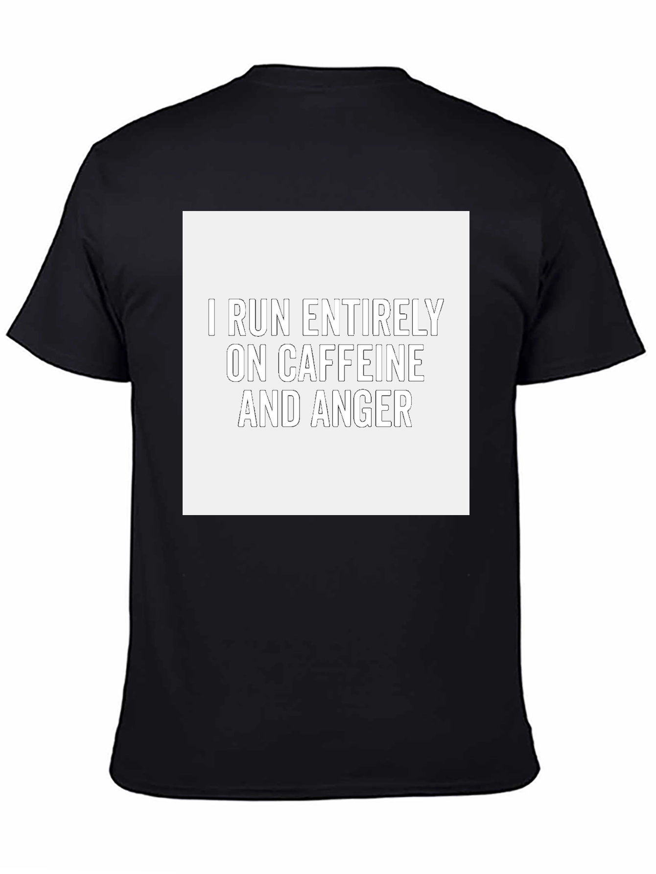 Caffeine and Anger T-Shirt - Black Crew Neck Tee