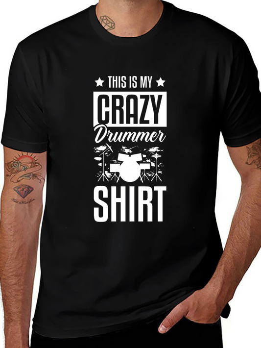 Crazy Drummer T-Shirt Funny Music Tee
