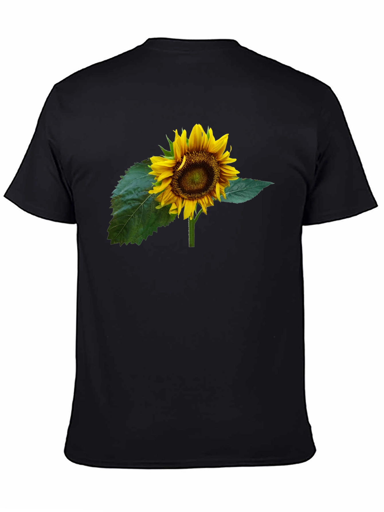 Sunflower Graphic Tee - Black Cotton T-Shirt