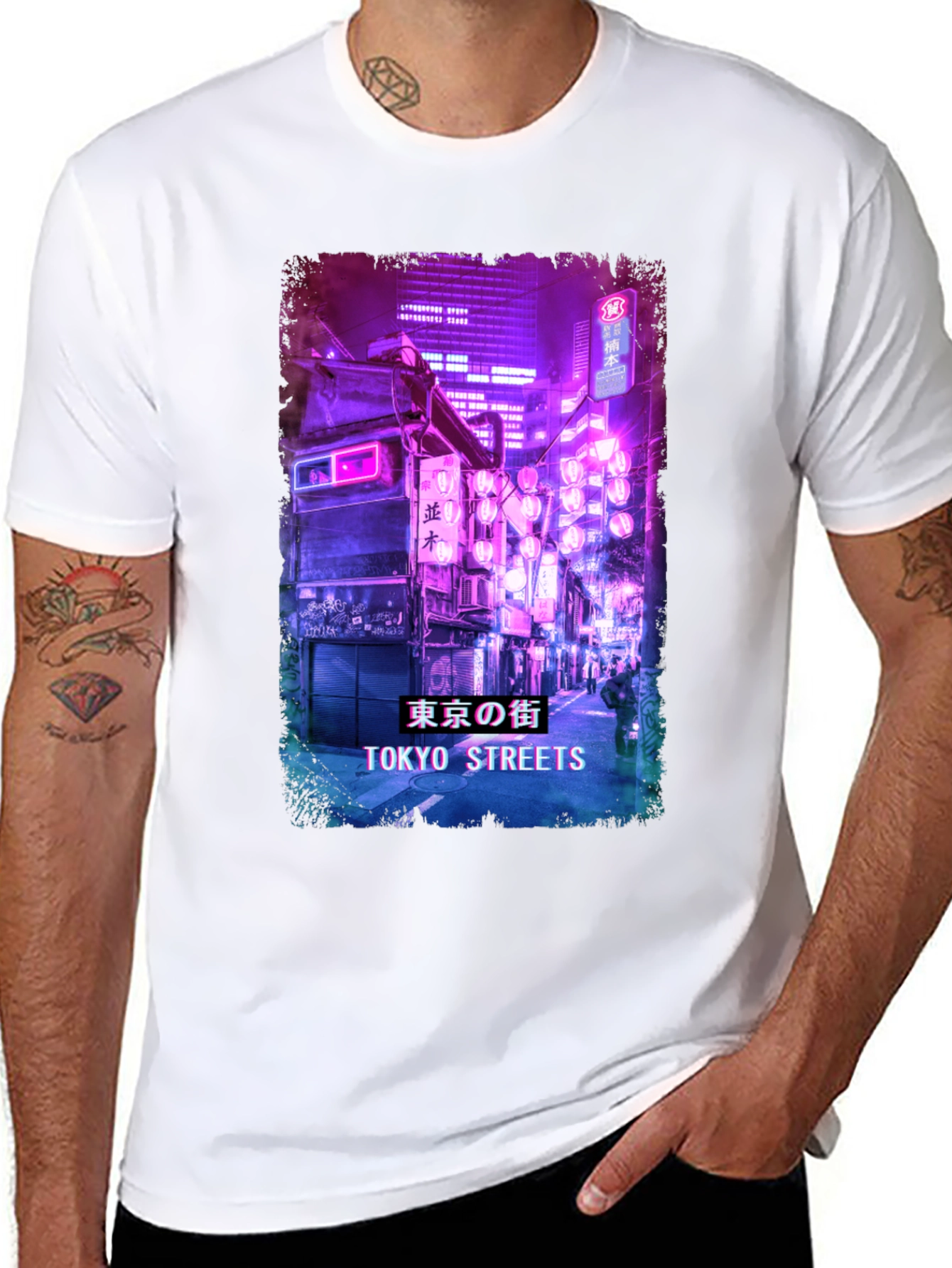 Tokyo Streets Graphic Print Black T-Shirt
