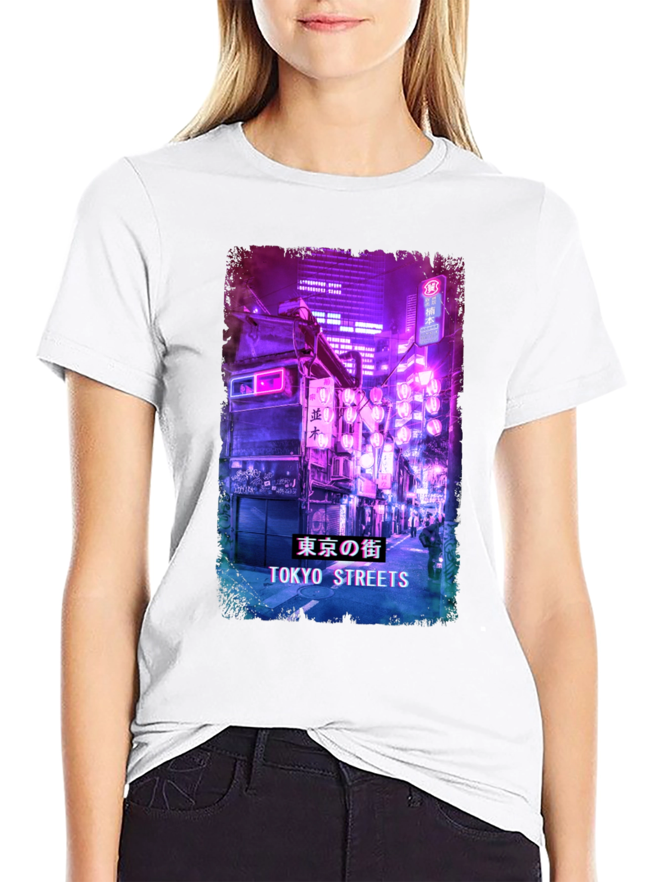 Tokyo Streets Graphic Print Black T-Shirt