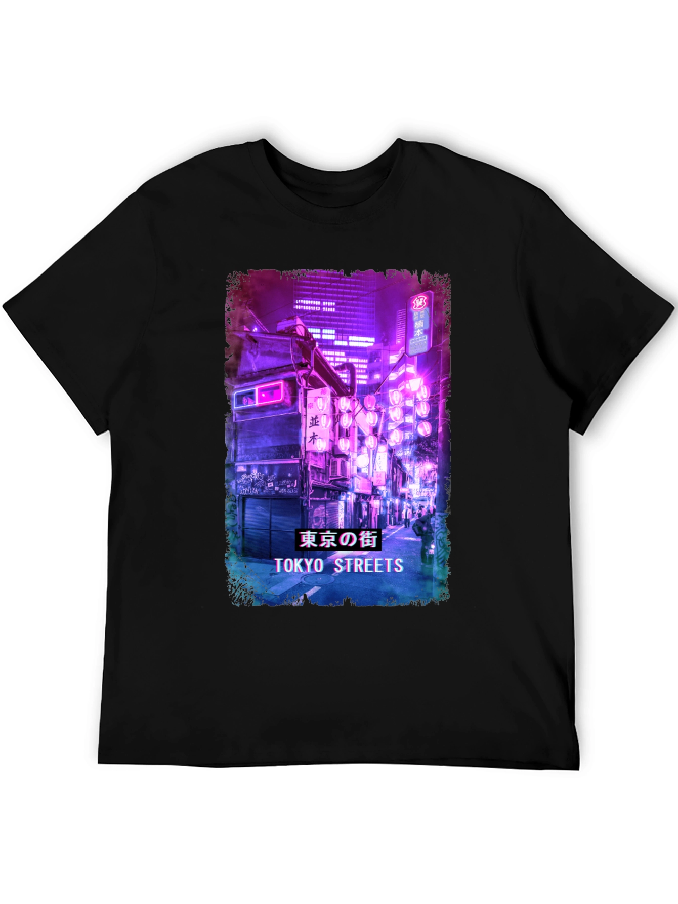 Tokyo Streets Graphic Print Black T-Shirt