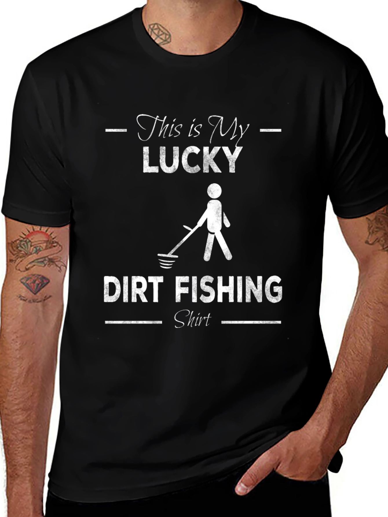 Lucky Dirt Fishing T-Shirt - Metal Detecting Enthusiast Tee