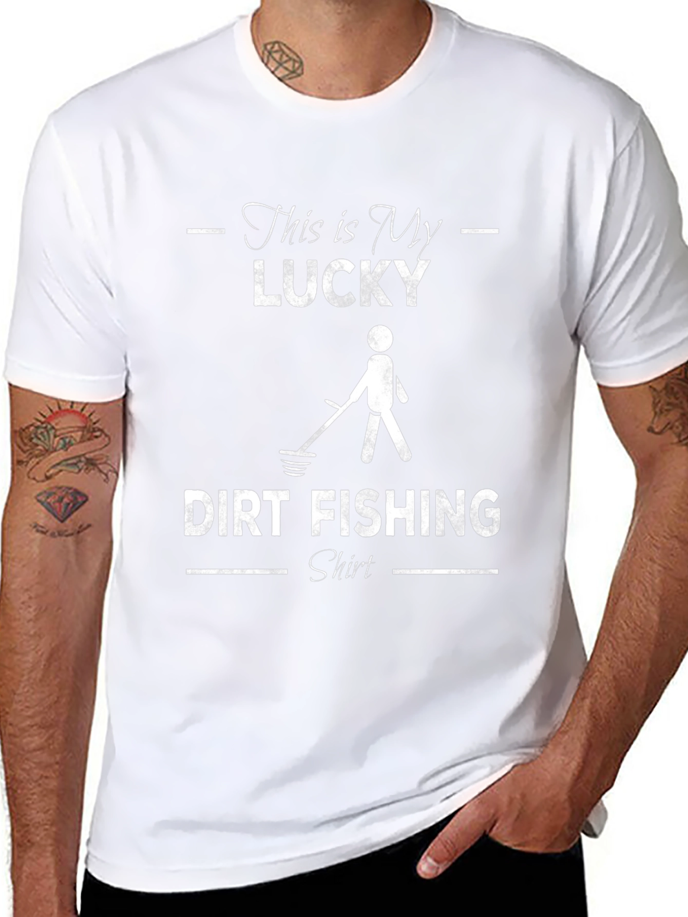 Lucky Dirt Fishing T-Shirt - Metal Detecting Enthusiast Tee