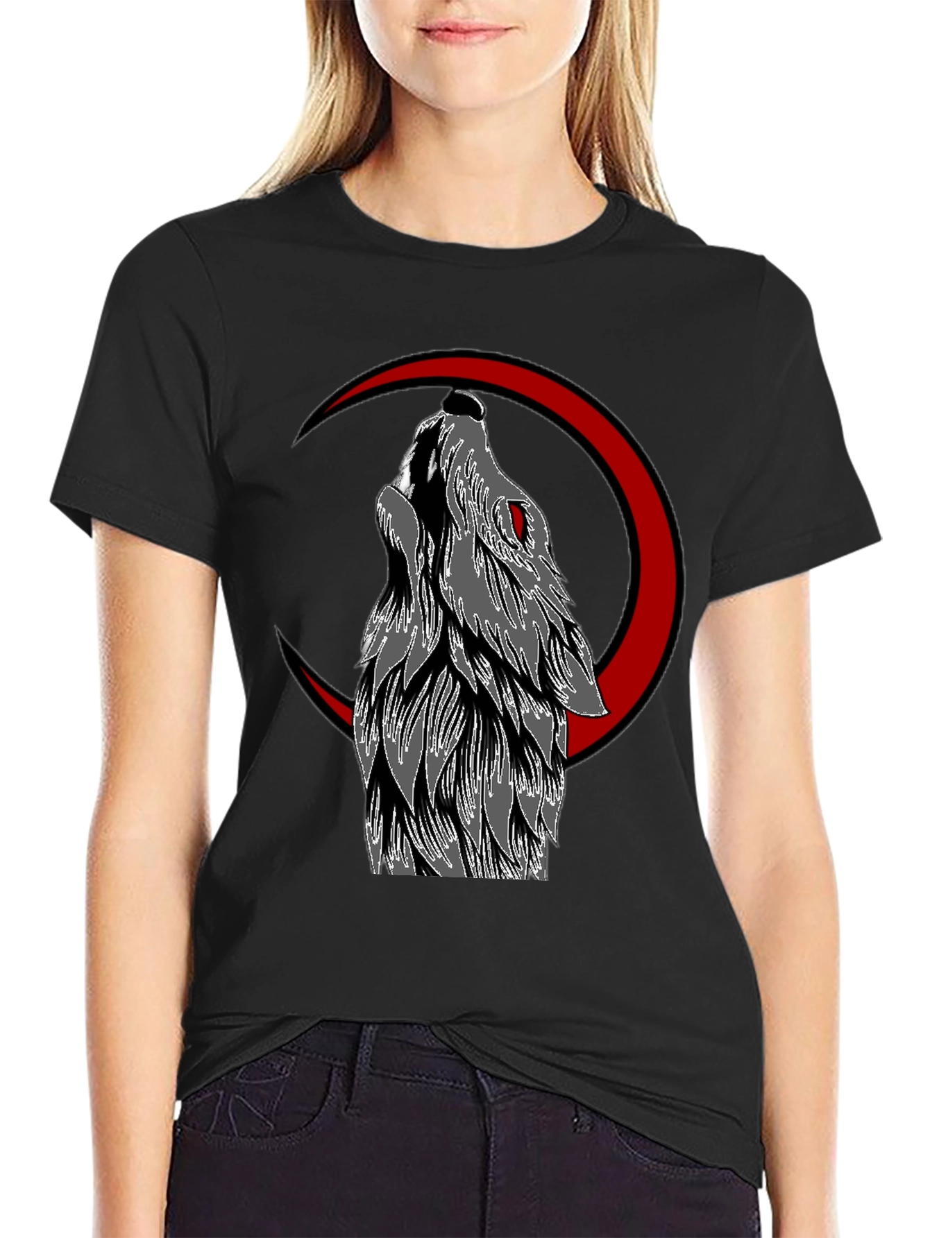 Wolf Moon Graphic Tee - Mens Black T-Shirt
