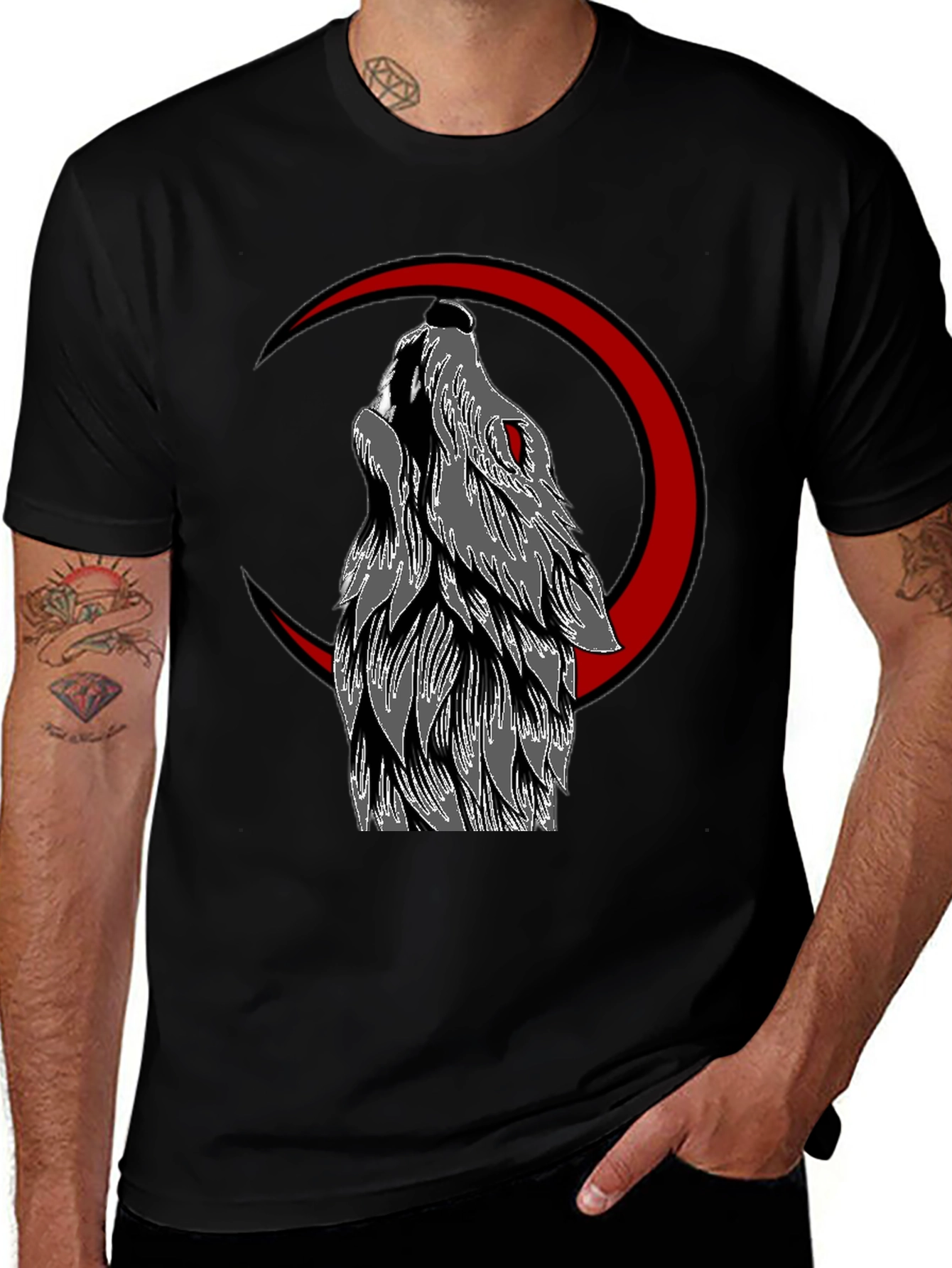 Wolf Moon Graphic Tee - Mens Black T-Shirt