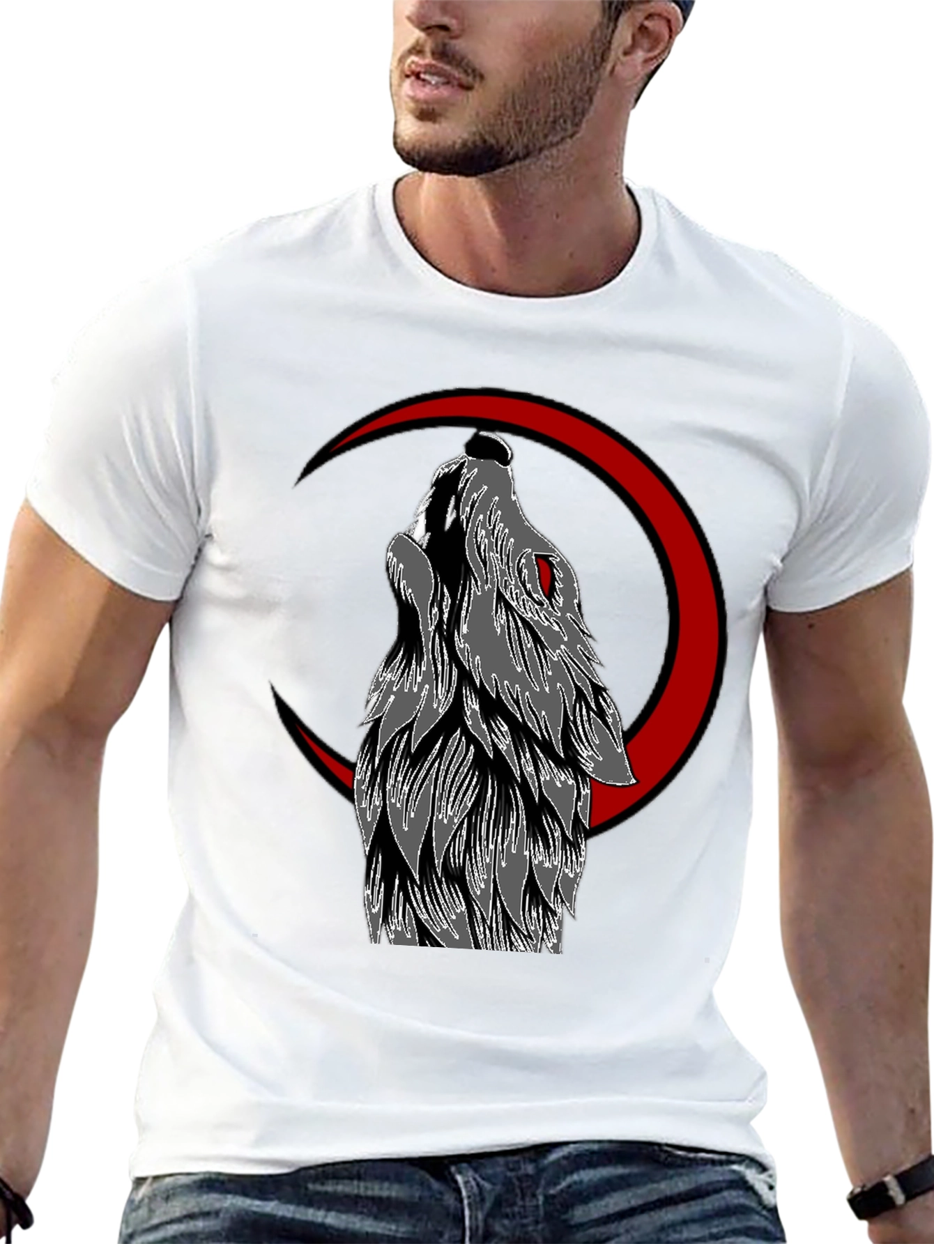 Wolf Moon Graphic Tee - Mens Black T-Shirt