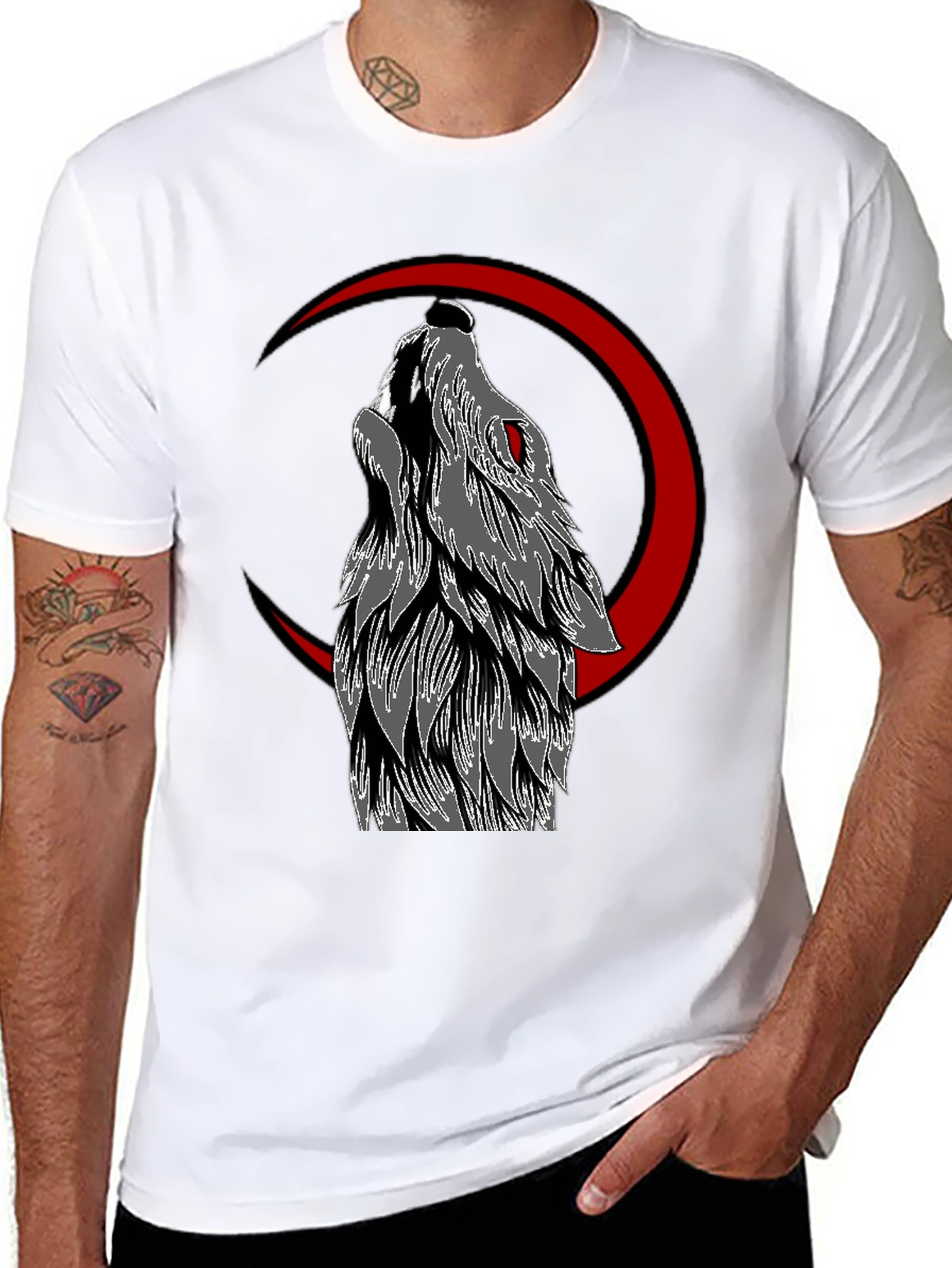 Wolf Moon Graphic Tee - Mens Black T-Shirt