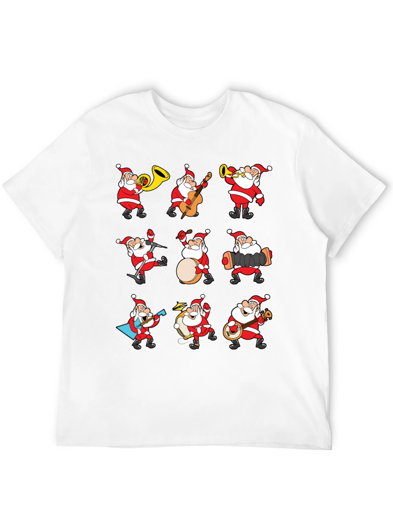 Festive Santa Musician Graphic Tee