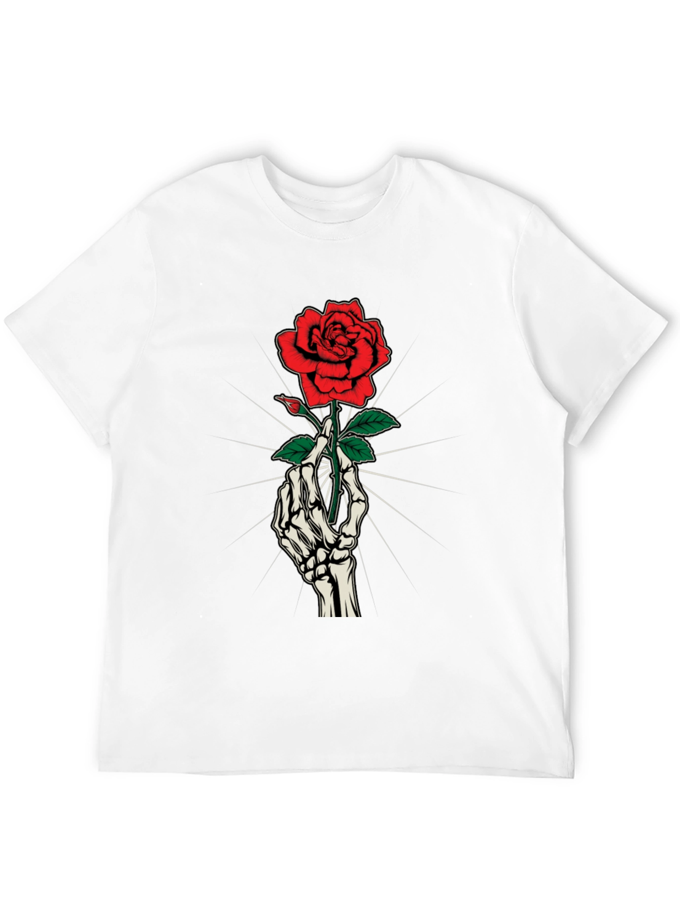 Rose & Bones Graphic Tee - Gothic Style