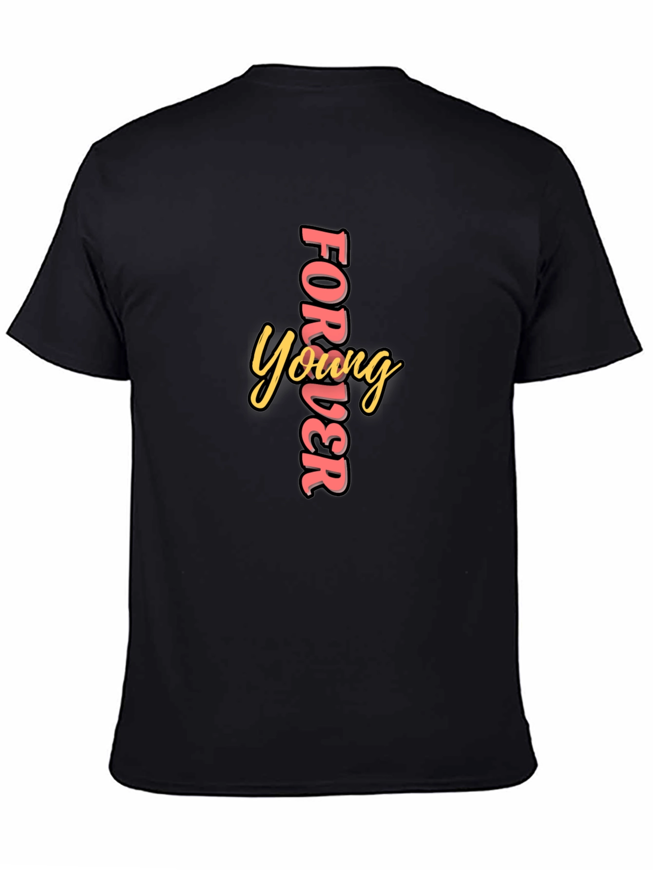 Forever Young Black Graphic Tee