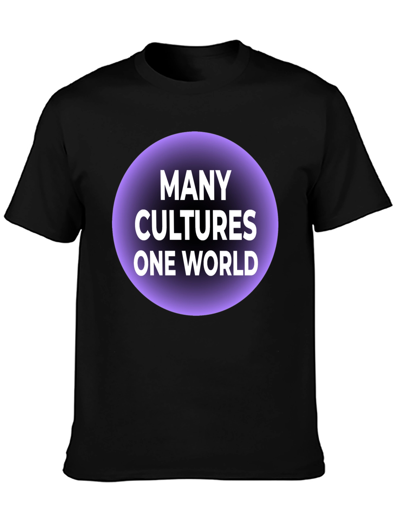 Many Cultures One World Graphic Tee - Black