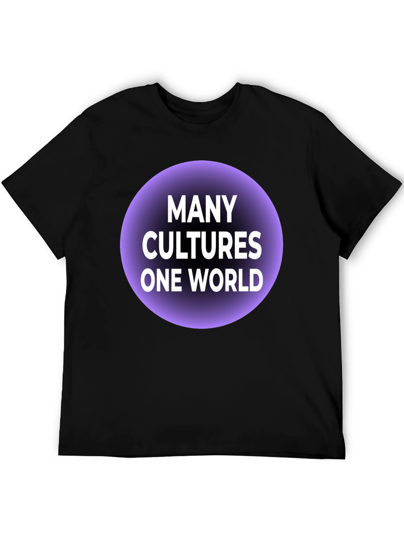 Many Cultures One World Graphic Tee - Black