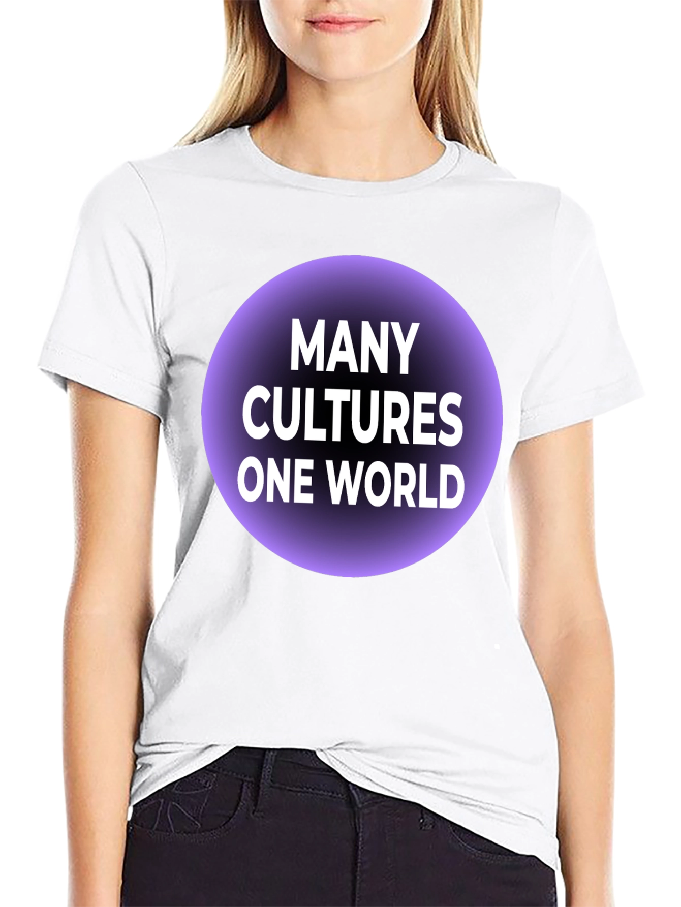 Many Cultures One World Graphic Tee - Black