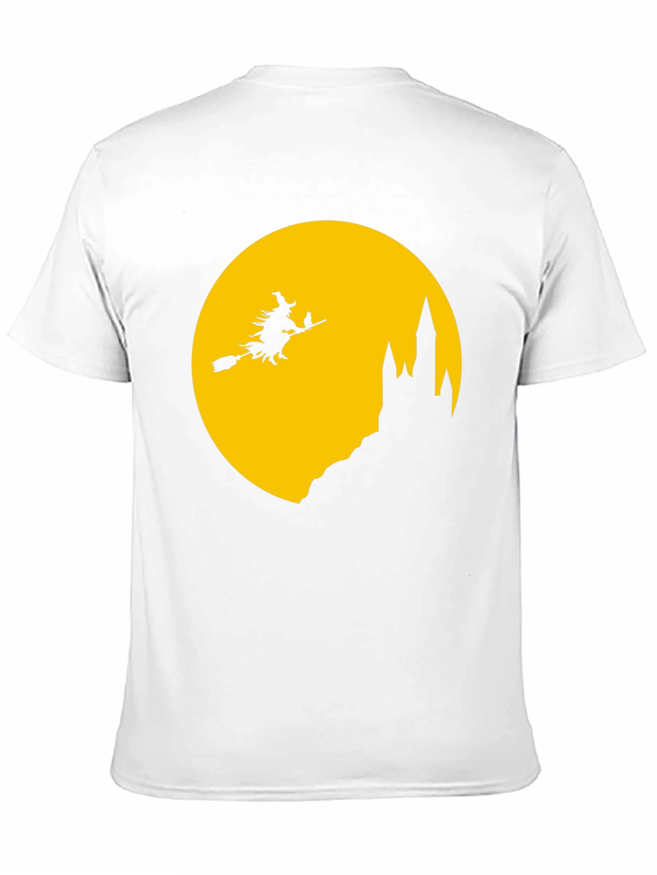 Halloween Witch on Broomstick Black T-Shirt
