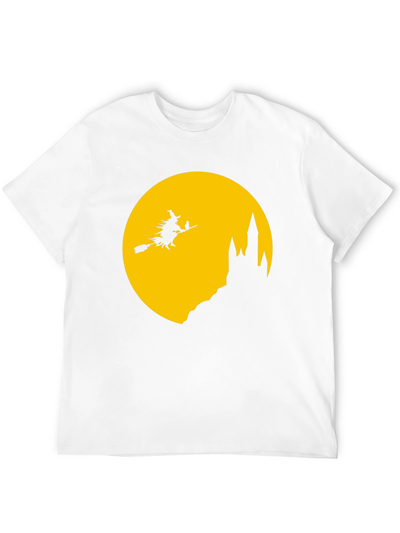 Halloween Witch on Broomstick Black T-Shirt