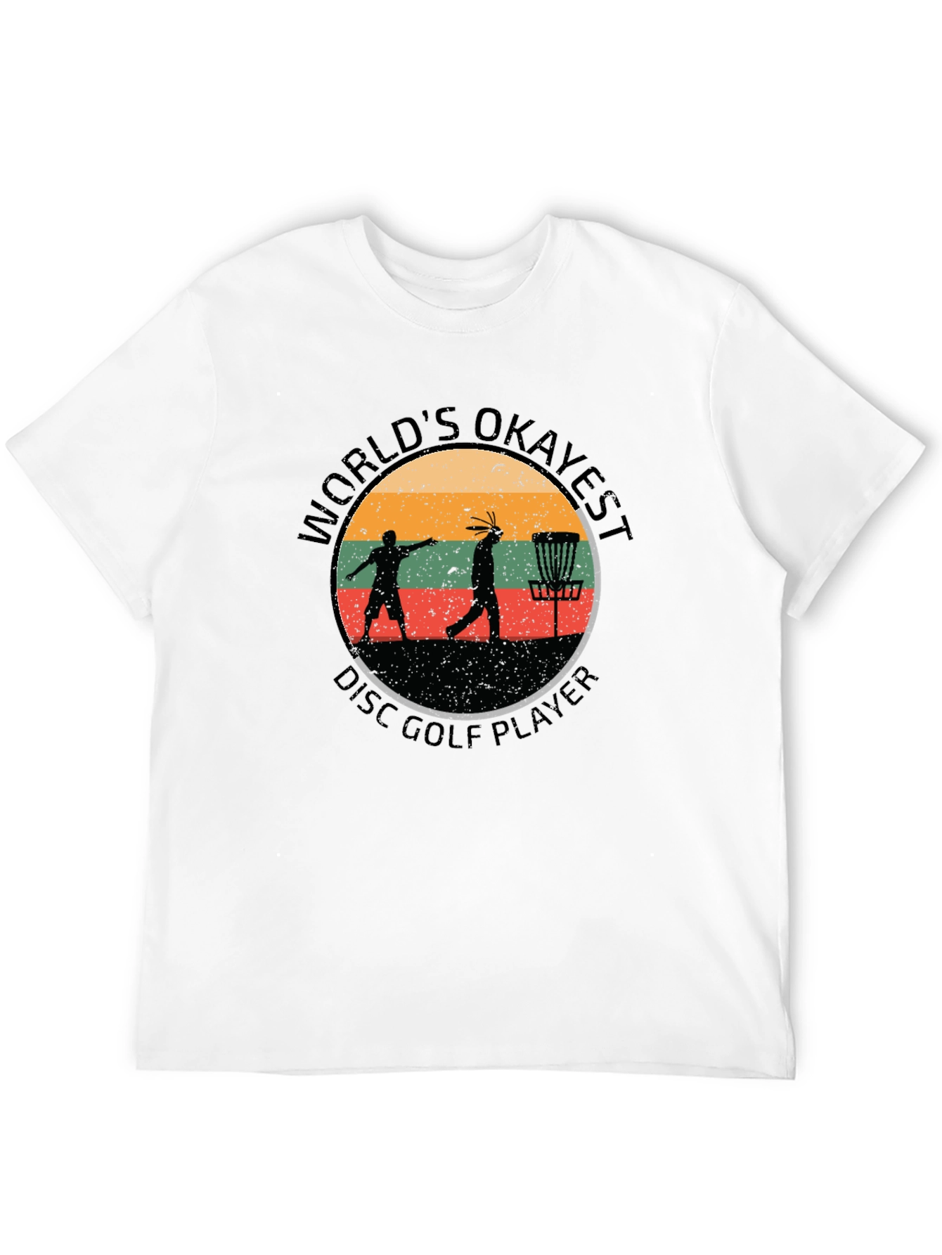 Worlds Okayest Disc Golf Player Black T-Shirt