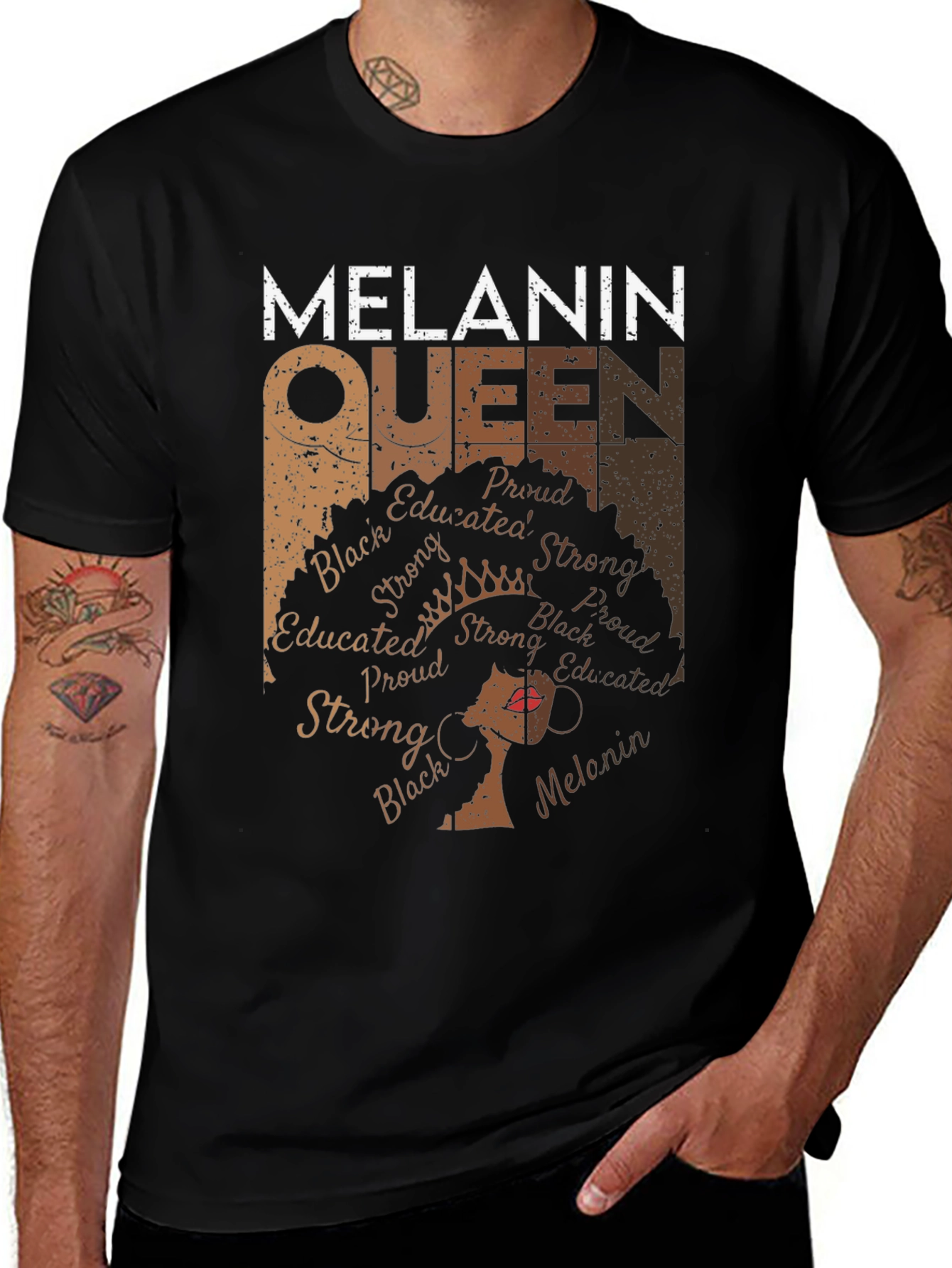 Melanin Queen Graphic T-Shirt - Black Pride