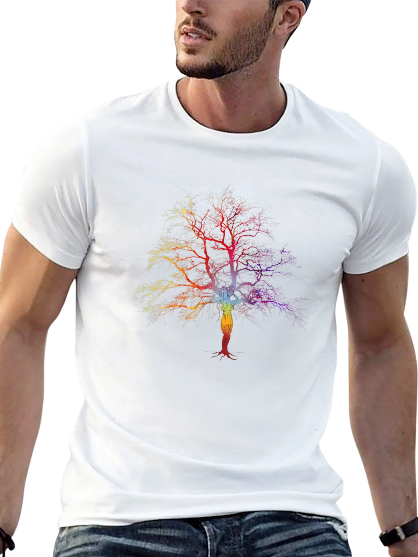 Rainbow Tree Chakra T-Shirt - Black