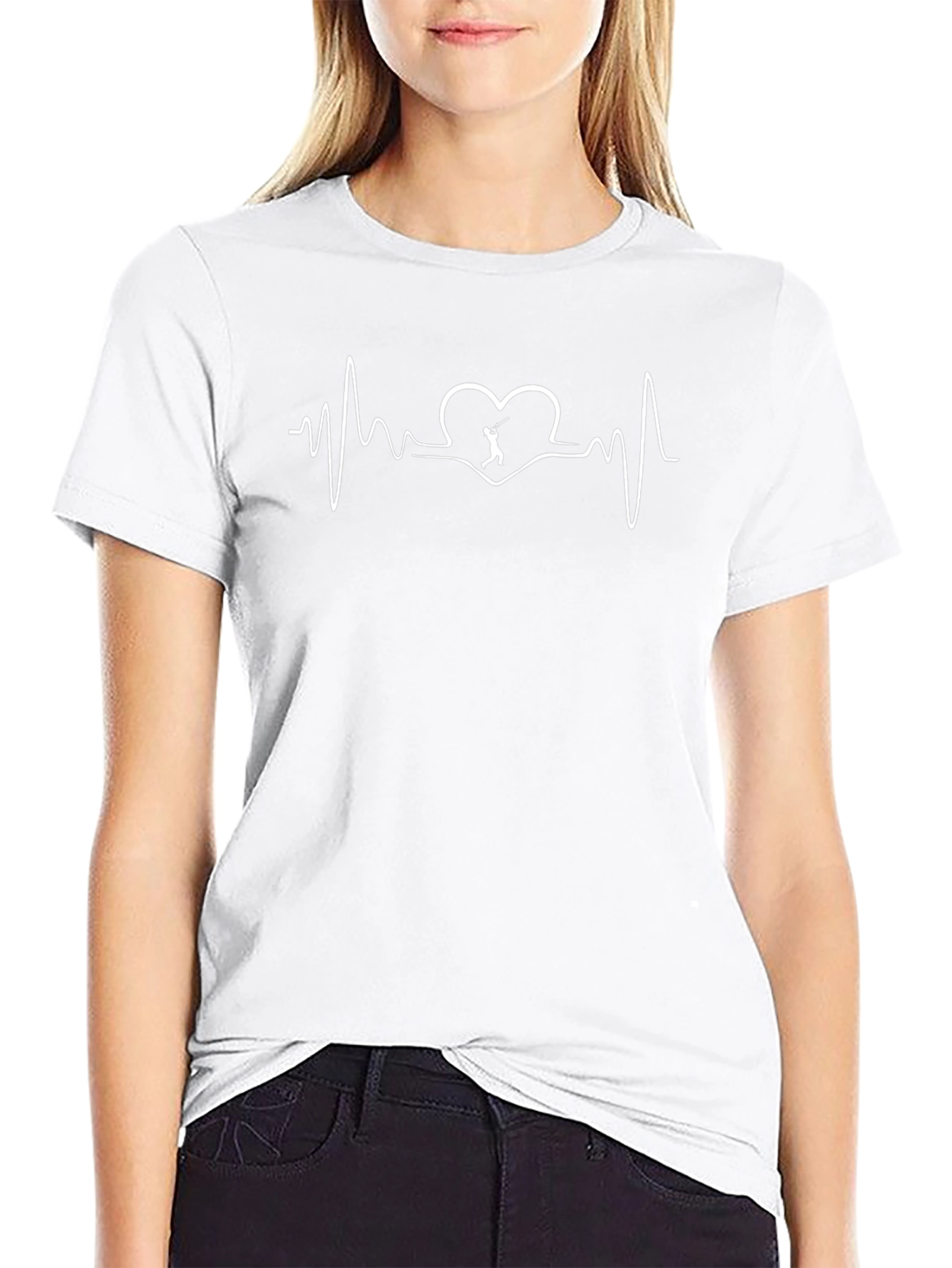 Golf Heartbeat Graphic Tee - Black Cotton T-Shirt