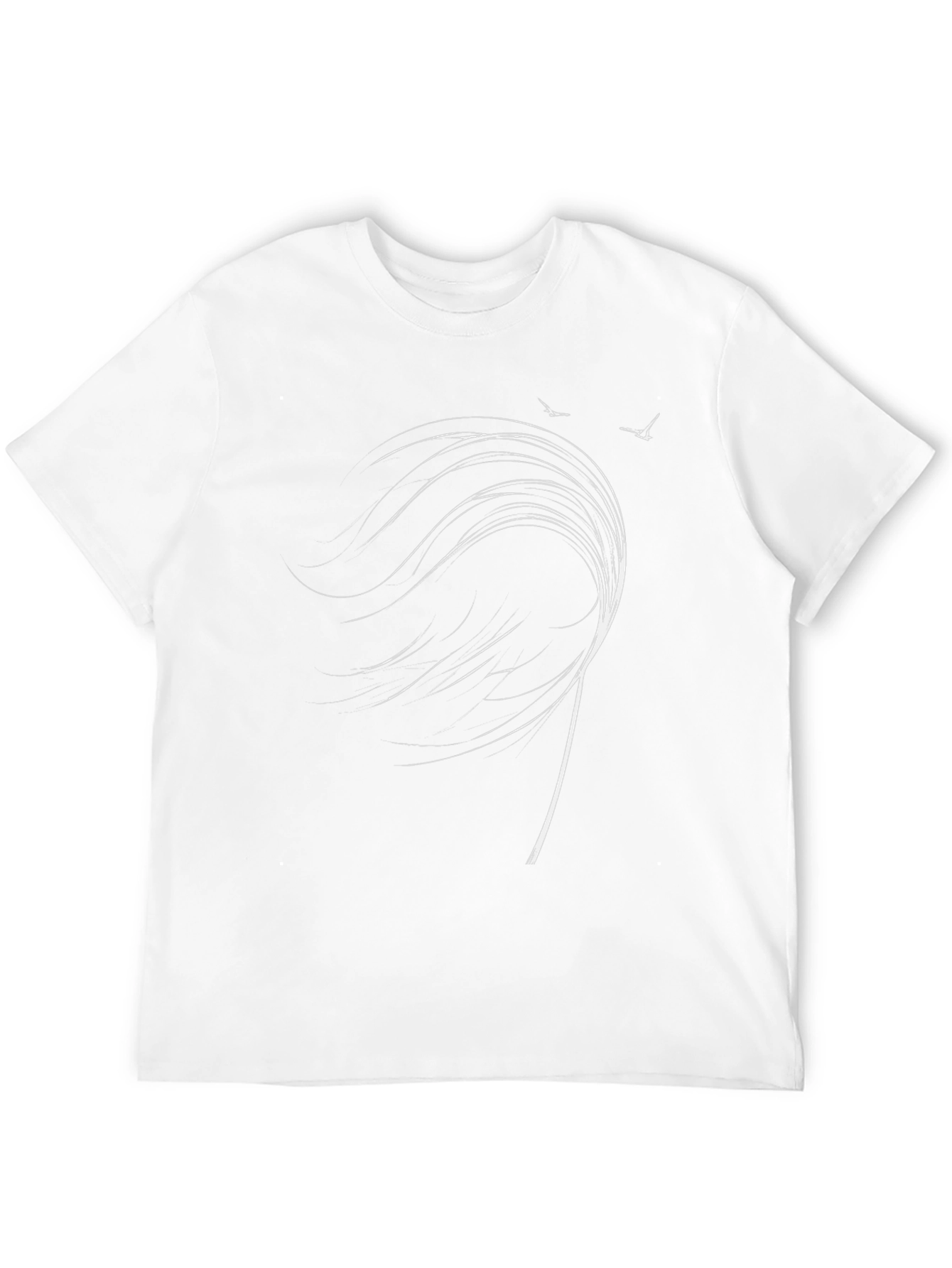Mens Black T-Shirt with Abstract White Design