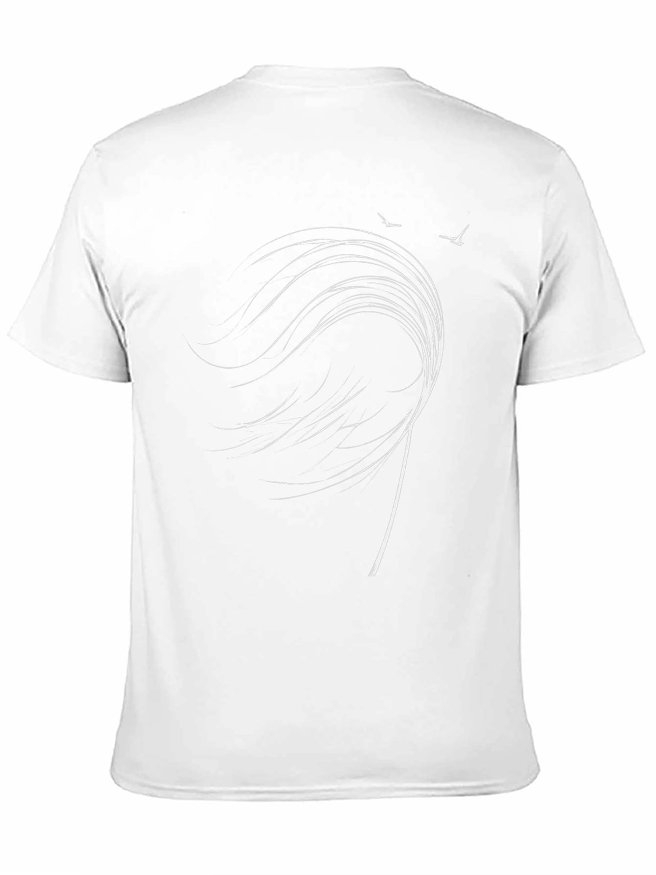 Mens Black T-Shirt with Abstract White Design
