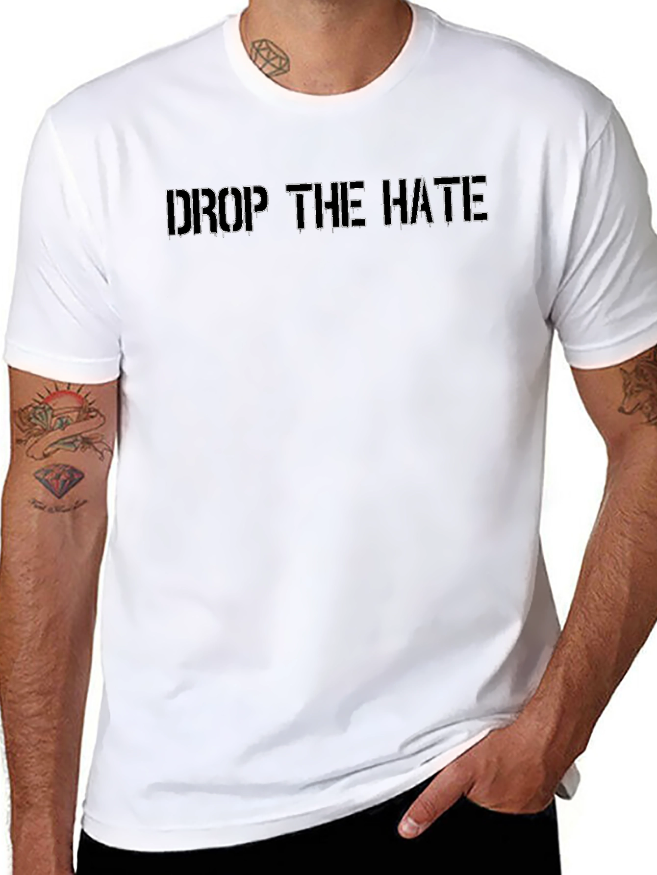 Drop The Hate Black Graphic Tee - Unisex