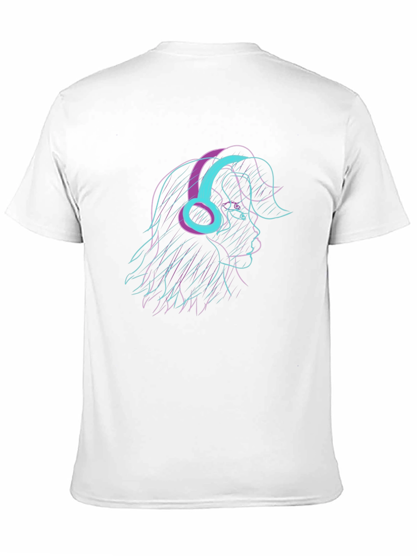 Stylish Black T-Shirt with Retro Headphone Graphic