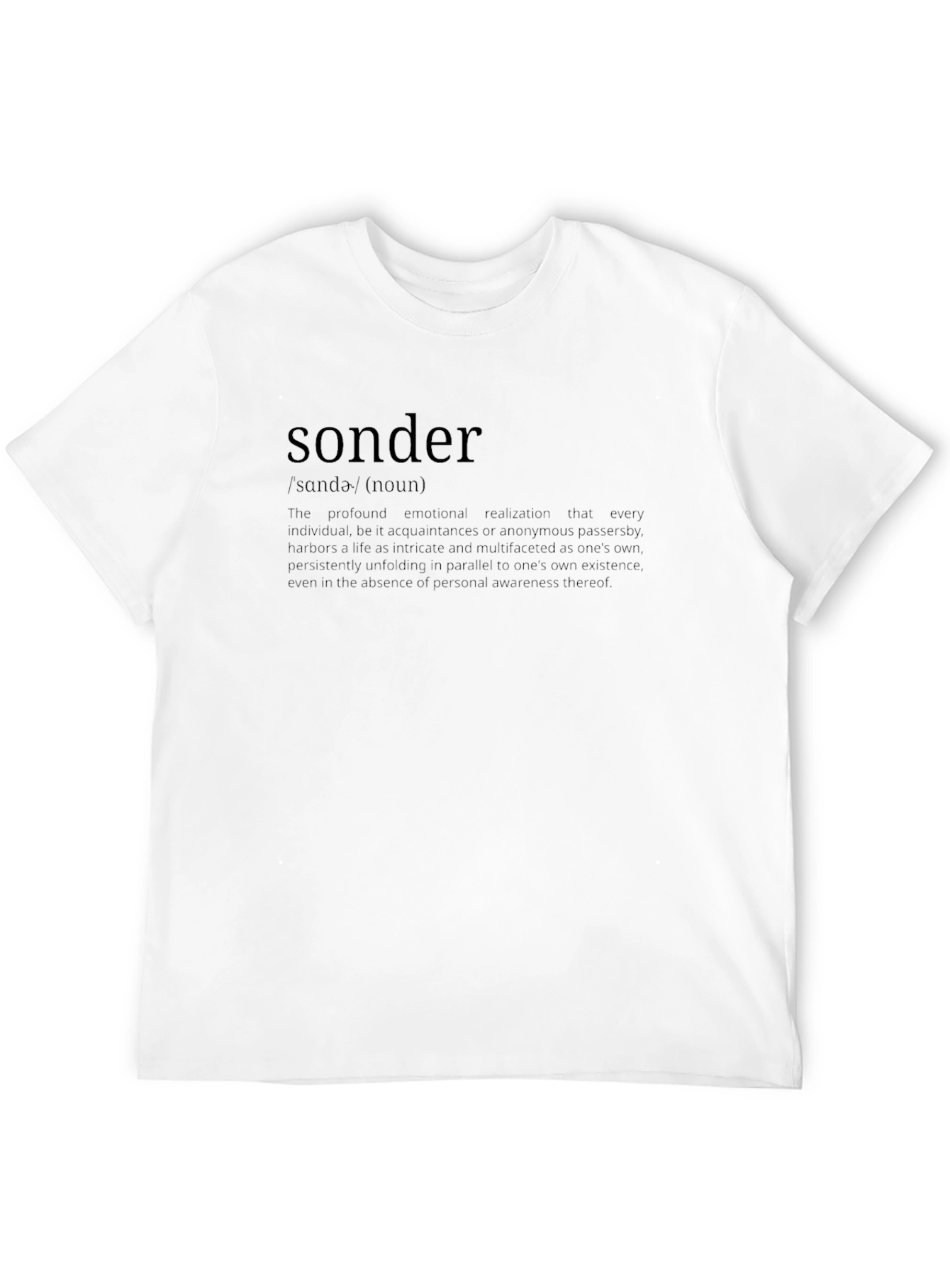 Sonder Definition Black T-Shirt - Existential Philosophy Tee