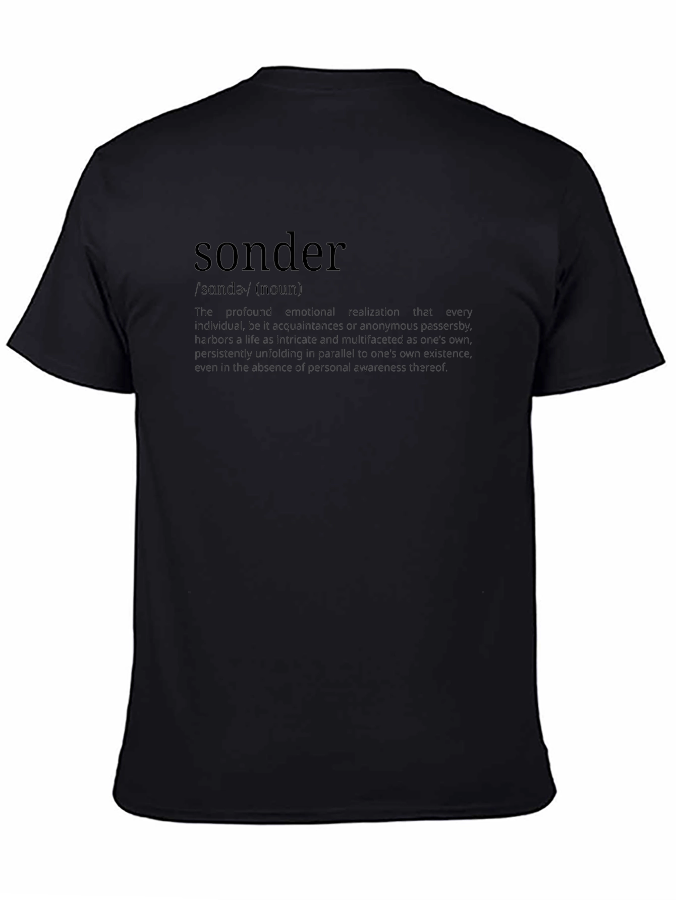 Sonder Definition Black T-Shirt - Existential Philosophy Tee
