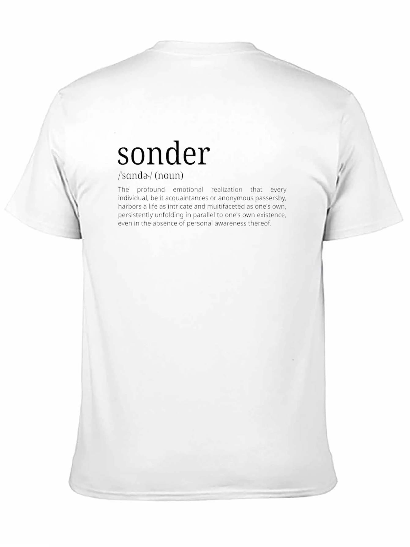 Sonder Definition Black T-Shirt - Existential Philosophy Tee