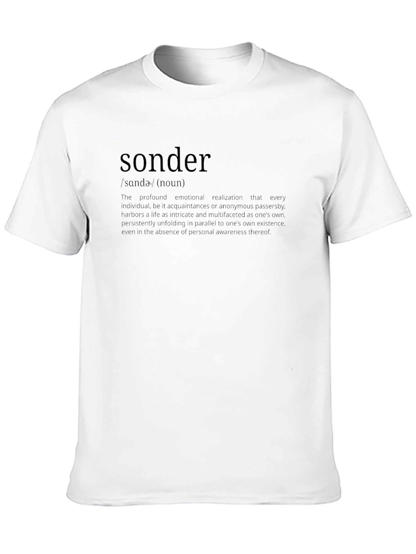 Sonder Definition Black T-Shirt - Existential Philosophy Tee