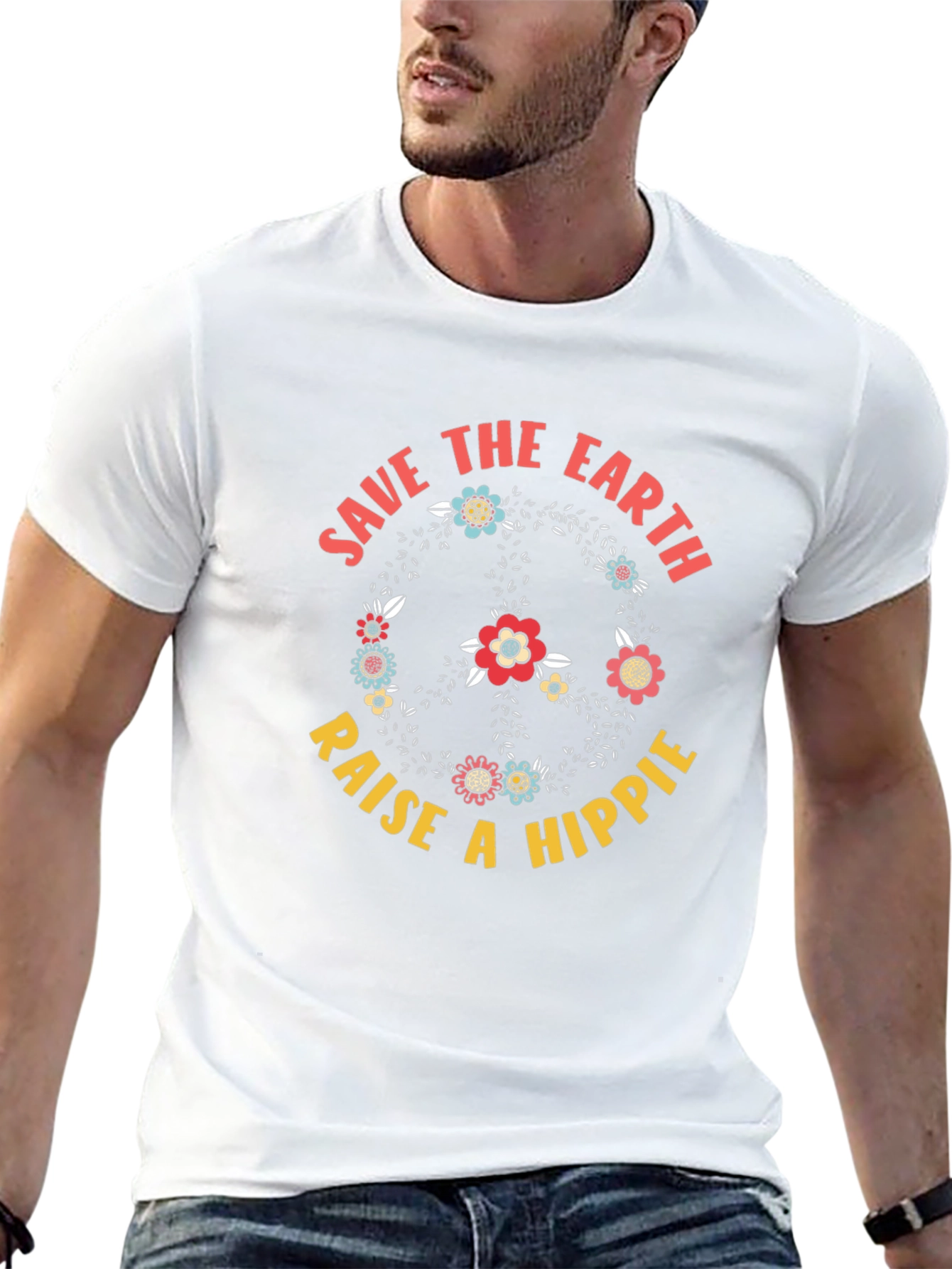 Save the Earth Hippie Graphic T-Shirt
