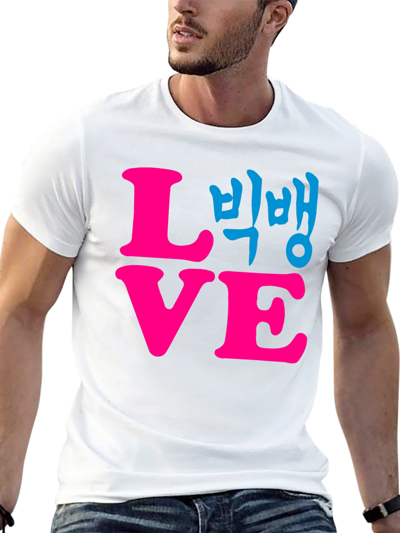 LOVE Graphic Print T-Shirt - Black Cotton Blend Tee