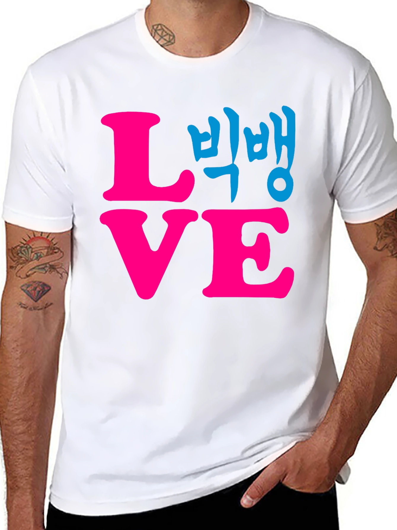 LOVE Graphic Print T-Shirt - Black Cotton Blend Tee