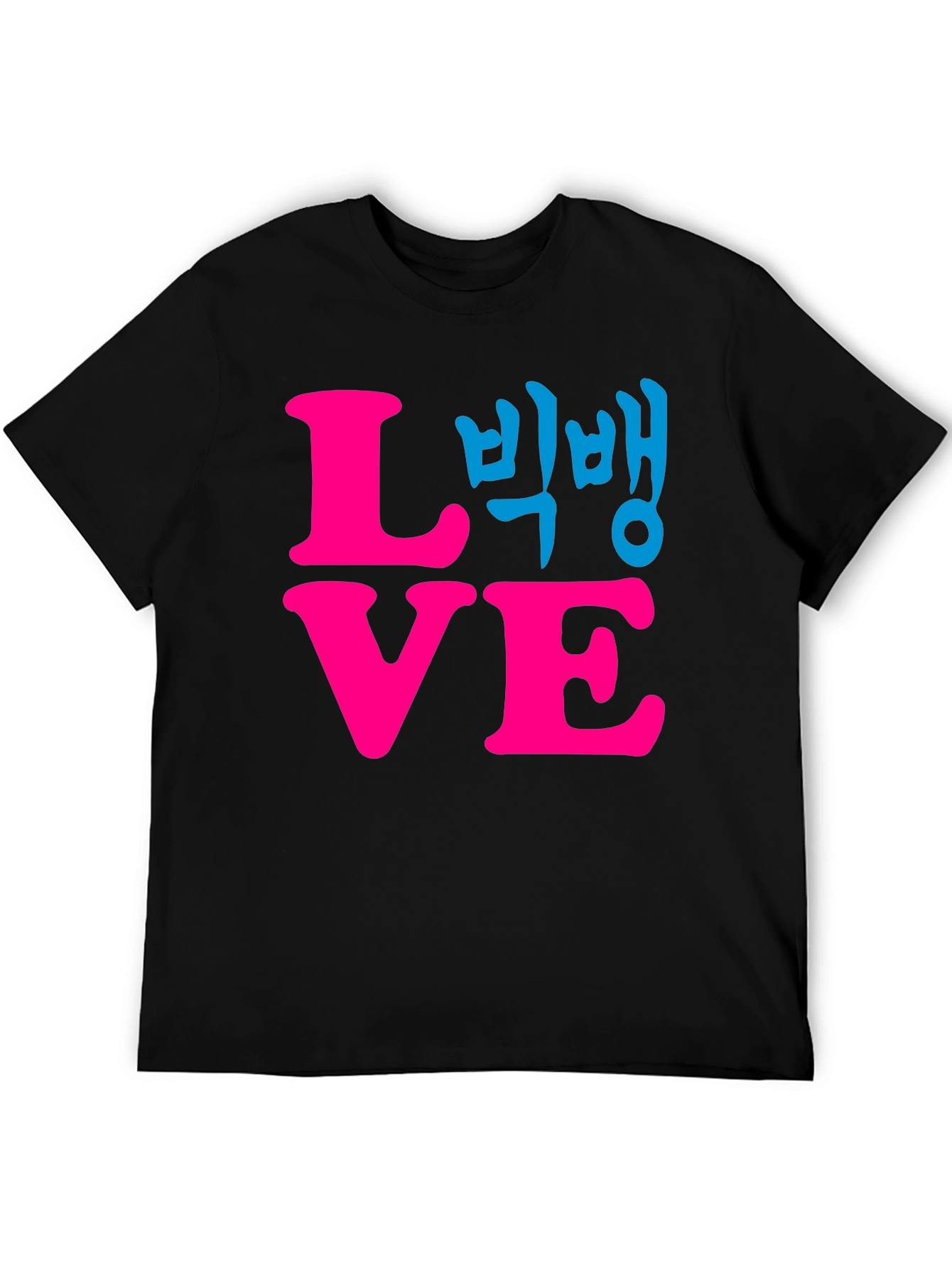 LOVE Graphic Print T-Shirt - Black Cotton Blend Tee