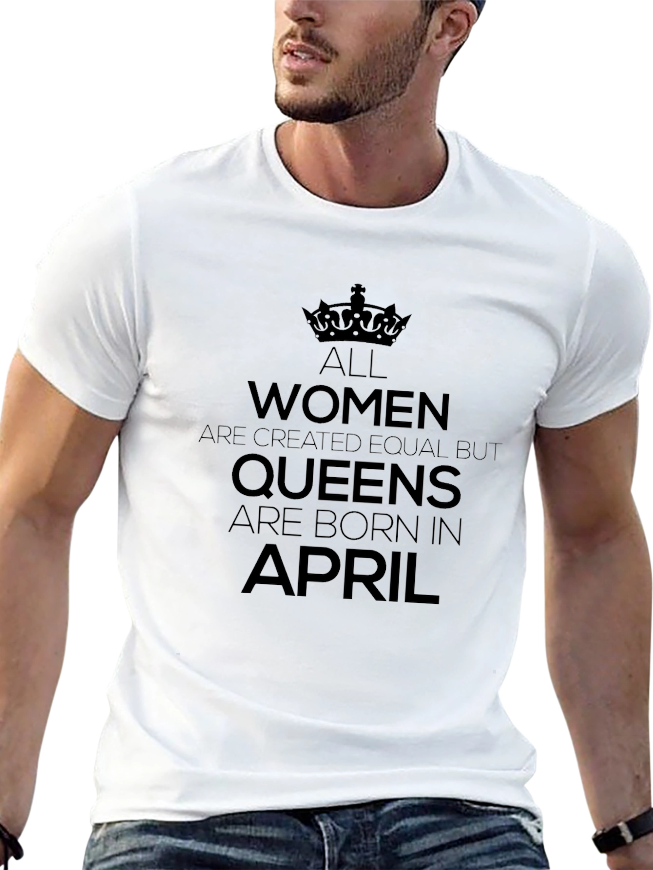 Queens Born in April Black T-Shirt