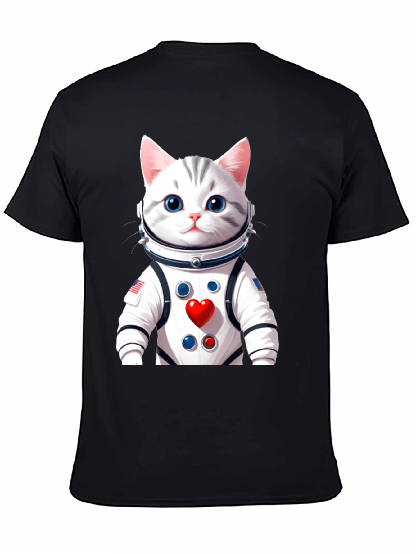Astronaut Cat Graphic T-Shirt - Space Lover Tee