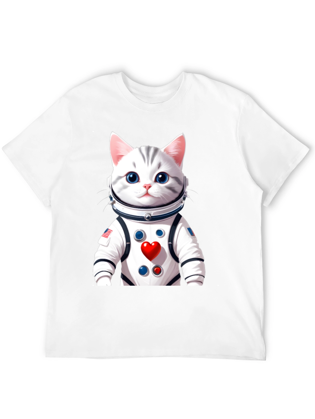 Astronaut Cat Graphic T-Shirt - Space Lover Tee
