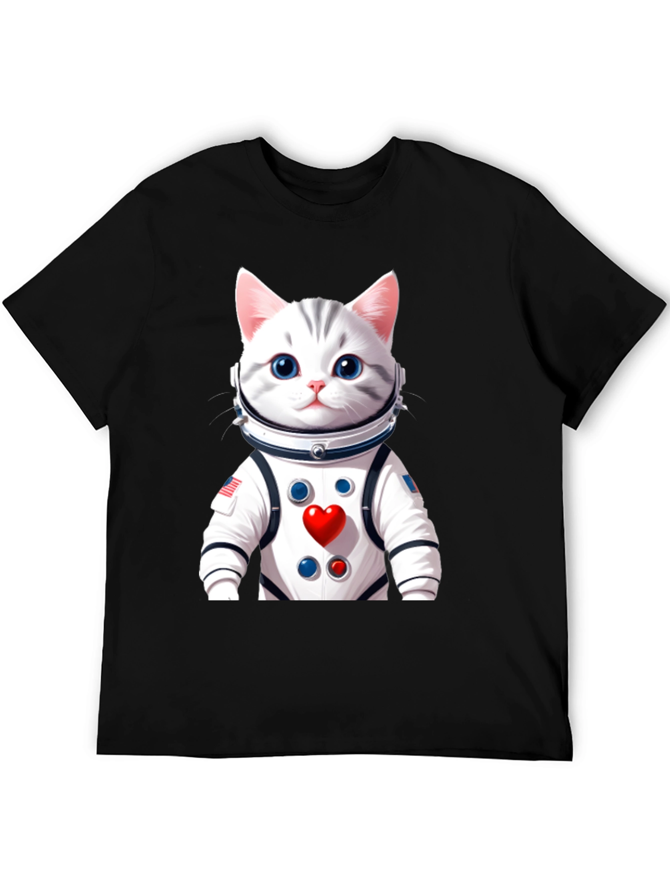 Astronaut Cat Graphic T-Shirt - Space Lover Tee