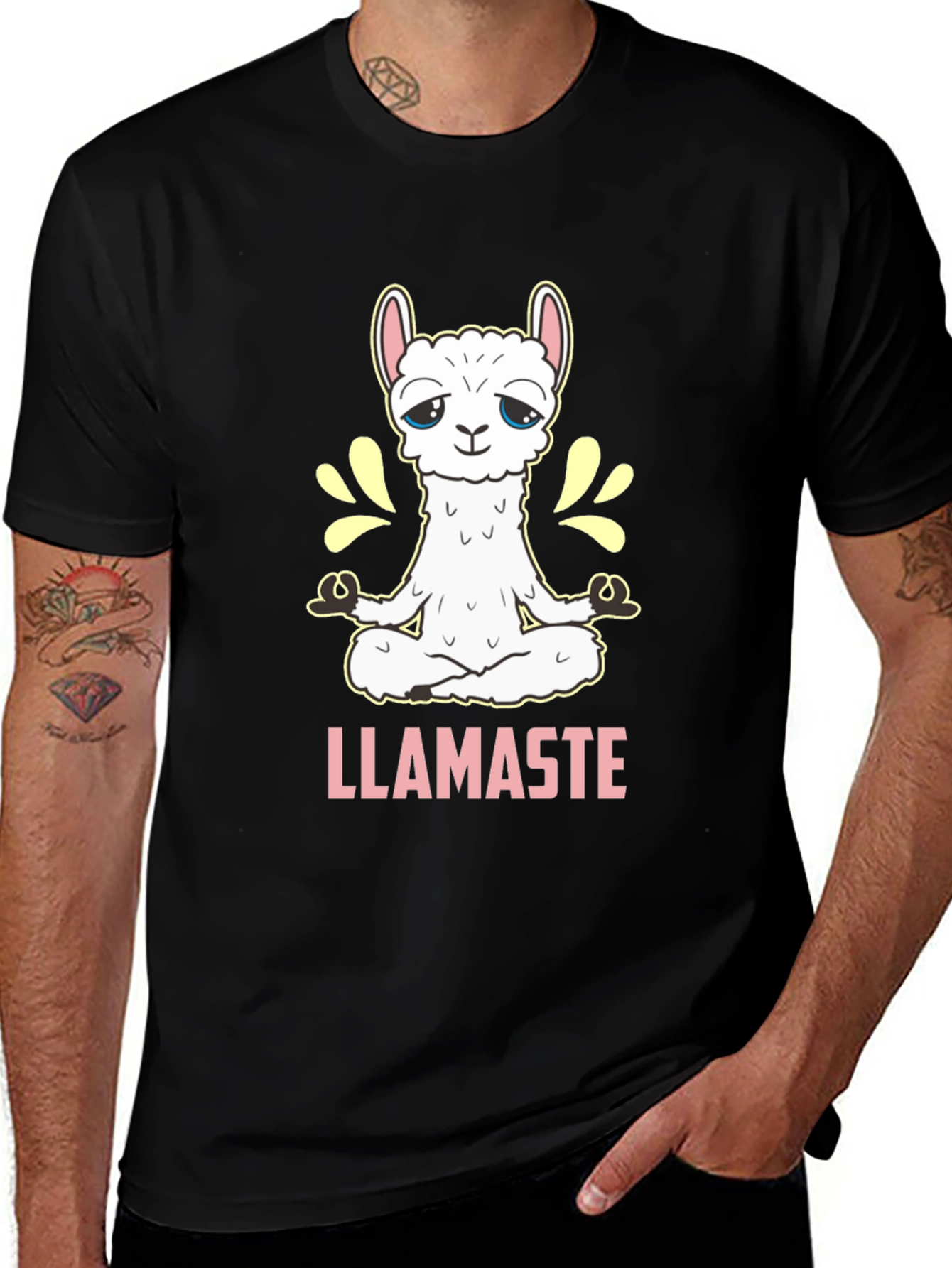Llamaste T-Shirt - Meditating Llama Yoga Tee